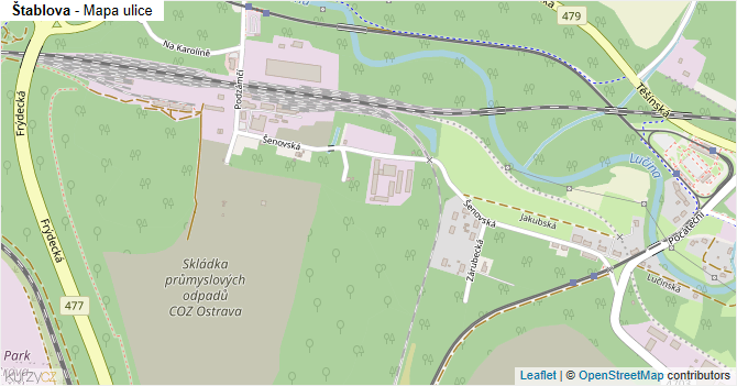 Štablova - mapa ulice