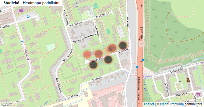 Stadická - mapa podnikání