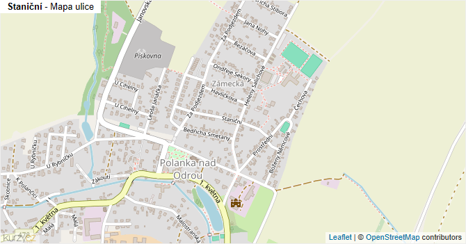 Staniční - mapa ulice