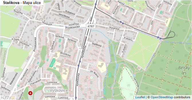 Staňkova - mapa ulice