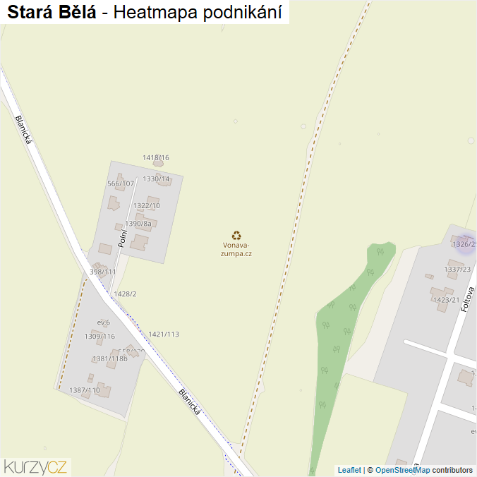Mapa Stará Bělá - Firmy v části obce.