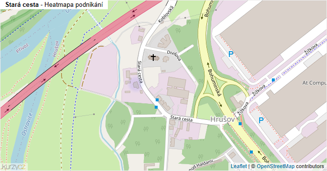 Stará cesta - mapa podnikání