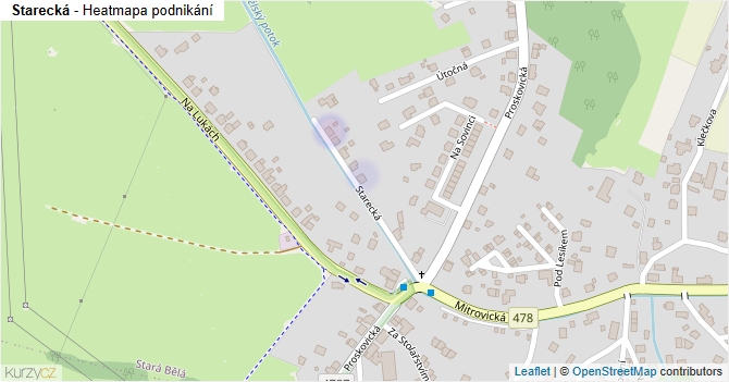 Starecká - mapa podnikání
