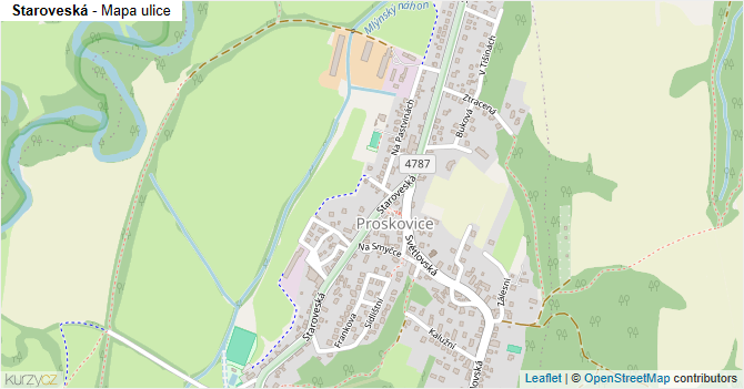 Staroveská - mapa ulice