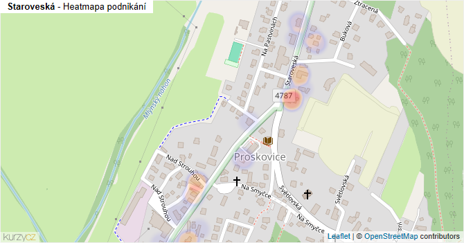 Staroveská - mapa podnikání