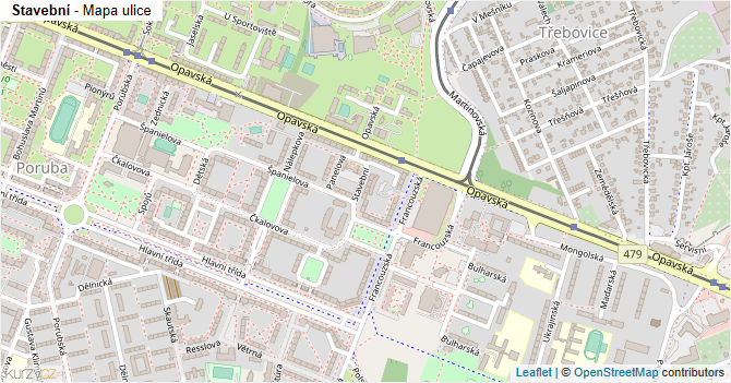 Stavební - mapa ulice