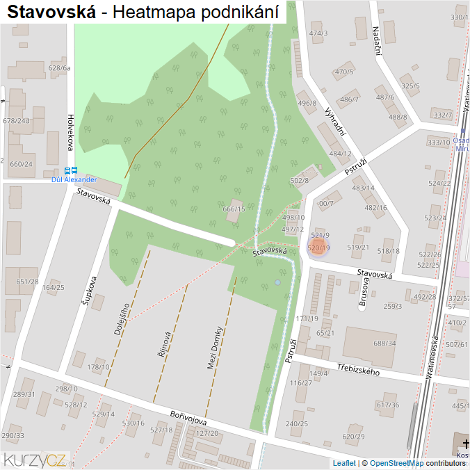 Mapa Stavovská - Firmy v ulici.