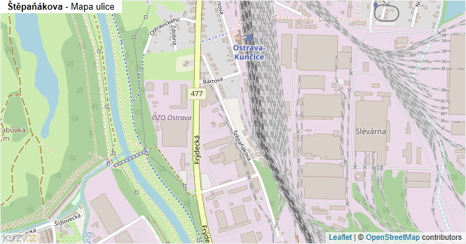 Štěpaňákova - mapa ulice