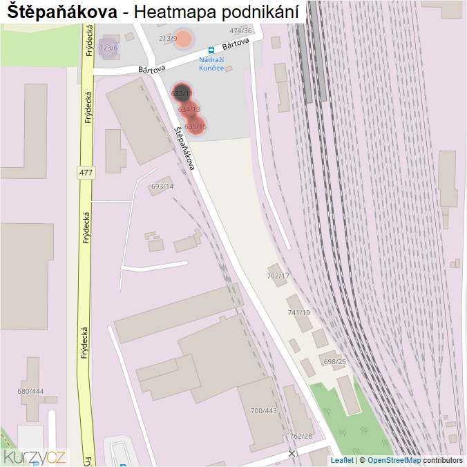 Mapa Štěpaňákova - Firmy v ulici.