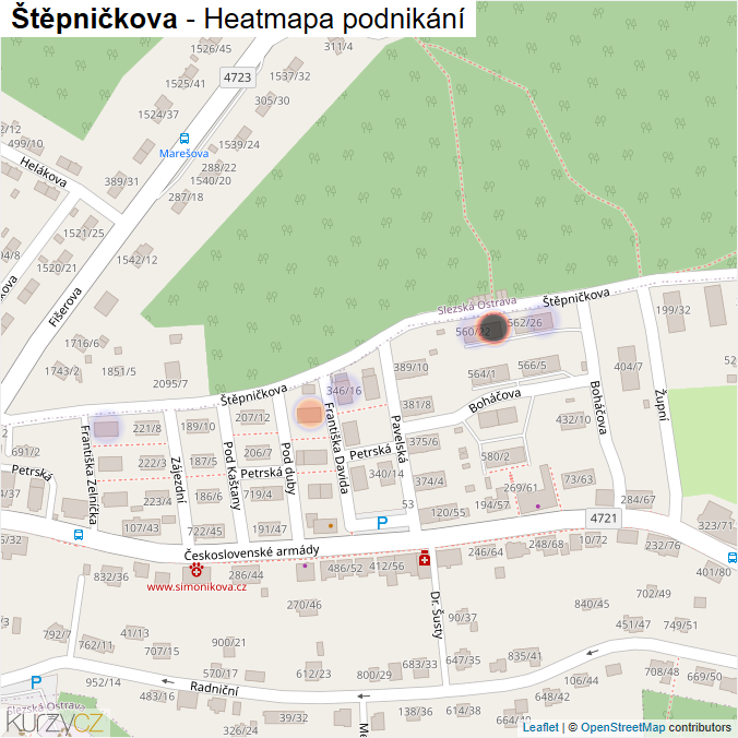 Mapa Štěpničkova - Firmy v ulici.