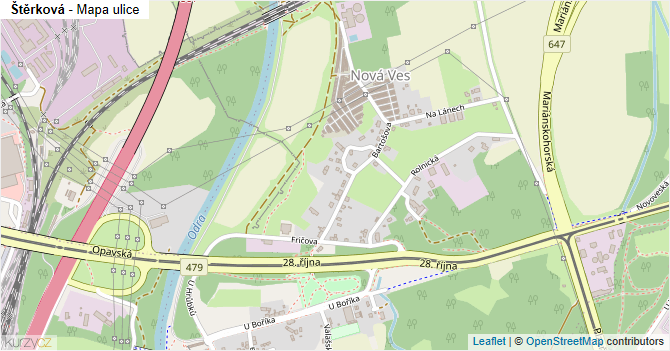 Štěrková - mapa ulice
