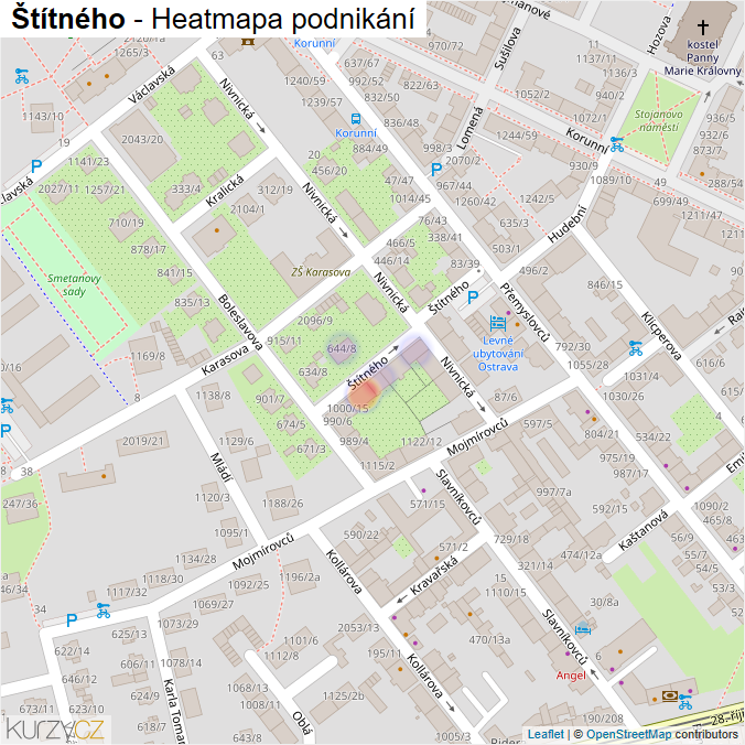 Mapa Štítného - Firmy v ulici.