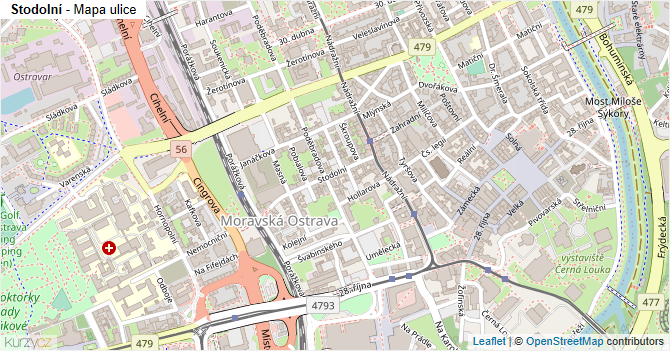 Stodolní - mapa ulice