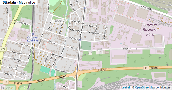 Střádalů - mapa ulice