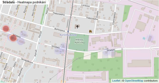 Střádalů - mapa podnikání
