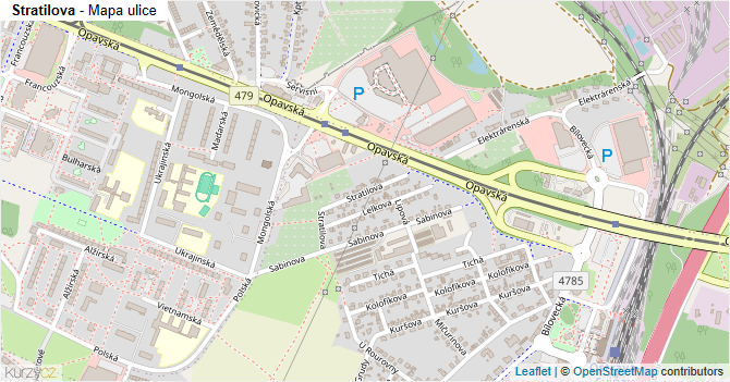 Stratilova - mapa ulice