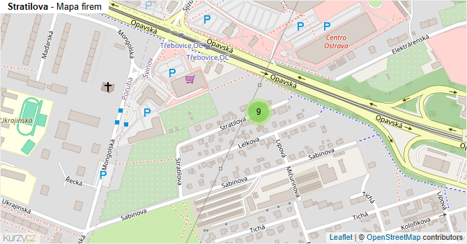 Stratilova - mapa firem