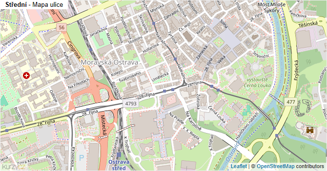 Střední - mapa ulice