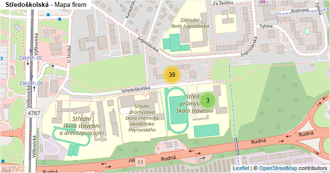 Středoškolská - mapa firem