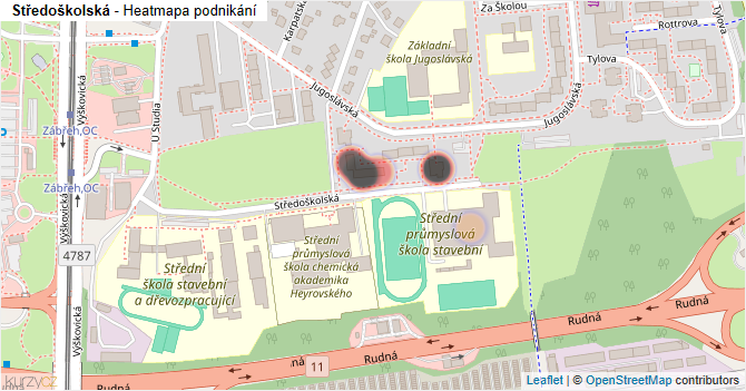 Středoškolská - mapa podnikání