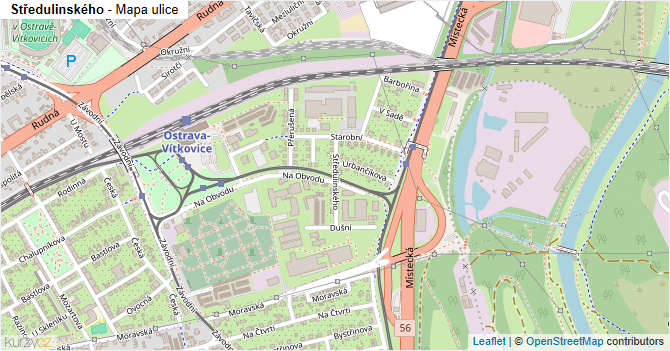 Středulinského - mapa ulice