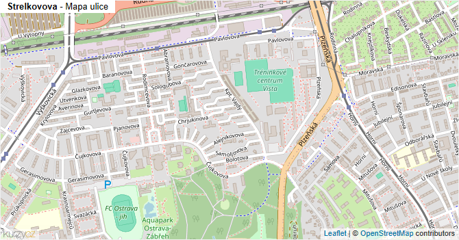 Strelkovova - mapa ulice