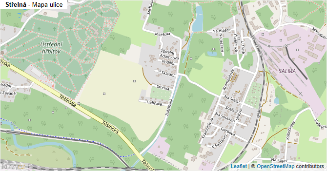 Střelná - mapa ulice