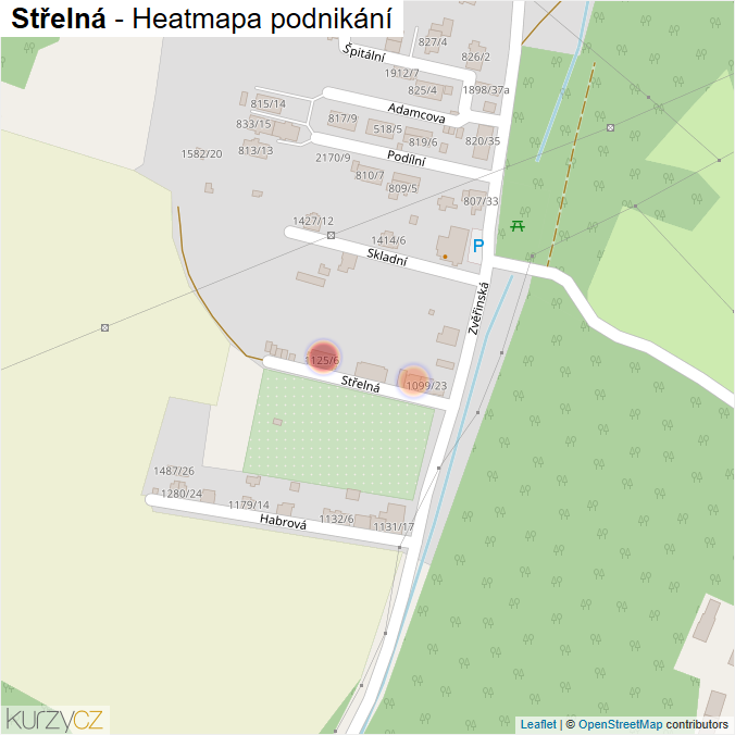 Mapa Střelná - Firmy v ulici.