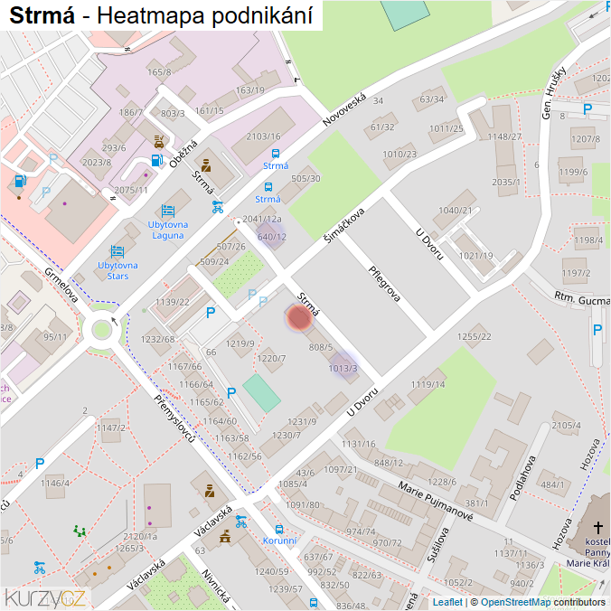 Mapa Strmá - Firmy v ulici.