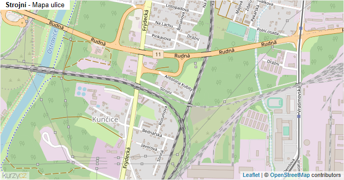 Strojní - mapa ulice