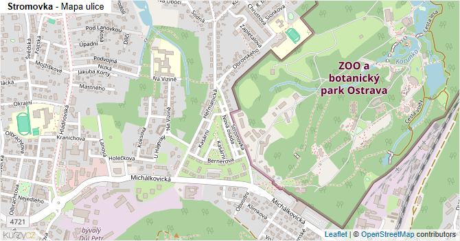 Stromovka - mapa ulice