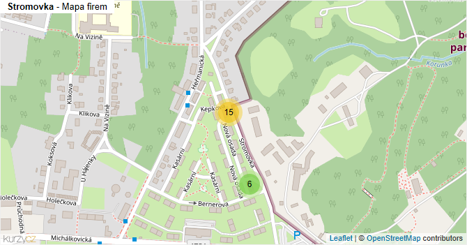 Stromovka - mapa firem