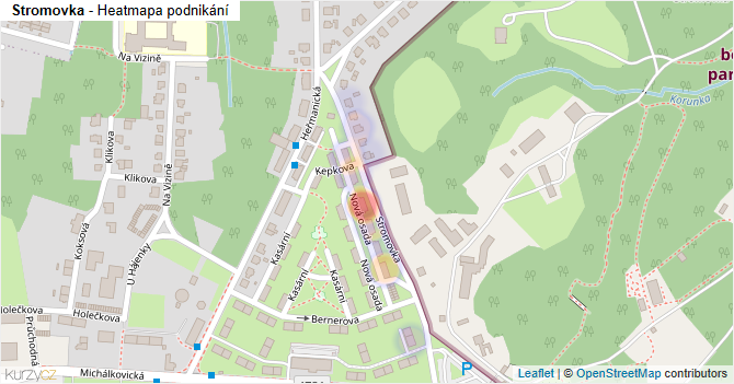 Stromovka - mapa podnikání