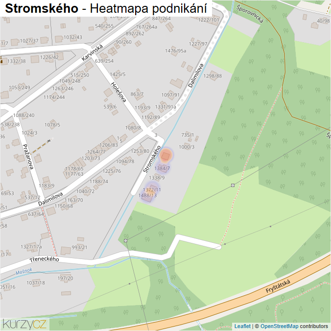 Mapa Stromského - Firmy v ulici.