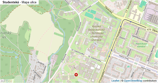 Studentská - mapa ulice