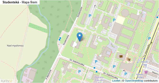 Studentská - mapa firem