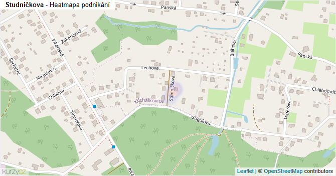 Studničkova - mapa podnikání