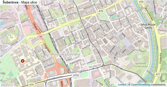 Šubertova - mapa ulice