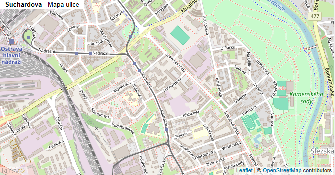 Suchardova - mapa ulice