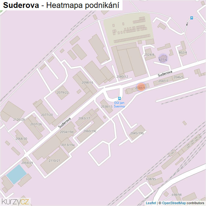 Mapa Suderova - Firmy v ulici.