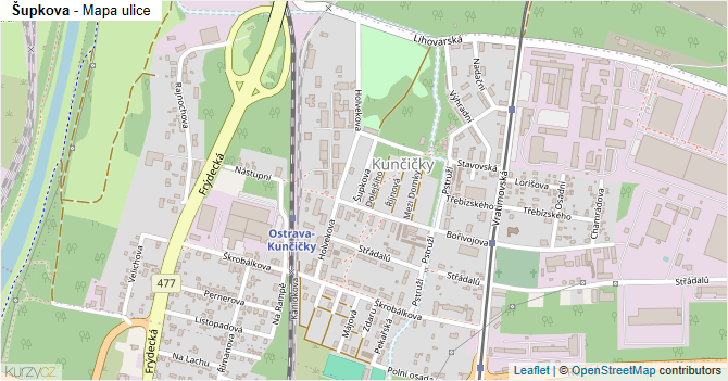 Šupkova - mapa ulice