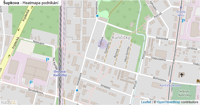 Šupkova - mapa podnikání