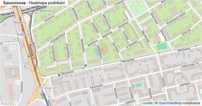 Suvorovova - mapa podnikání