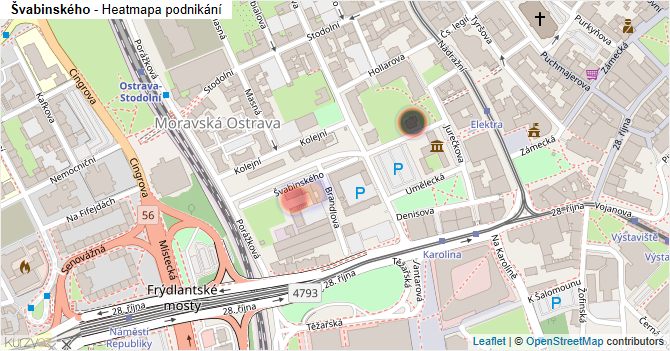 Švabinského - mapa podnikání