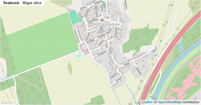 Svahová - mapa ulice