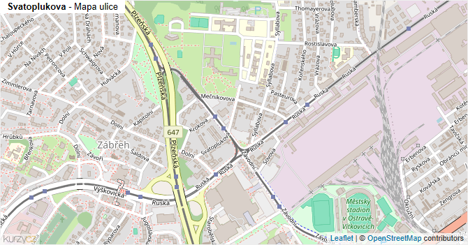 Svatoplukova - mapa ulice