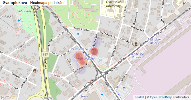 Svatoplukova - mapa podnikání
