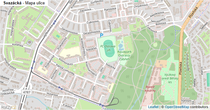 Svazácká - mapa ulice