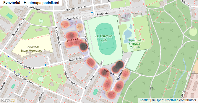 Svazácká - mapa podnikání