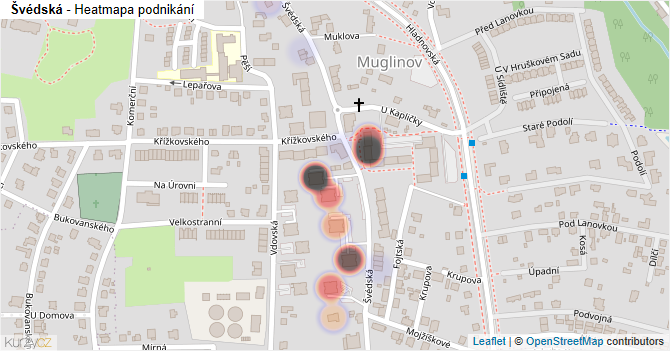 Švédská - mapa podnikání